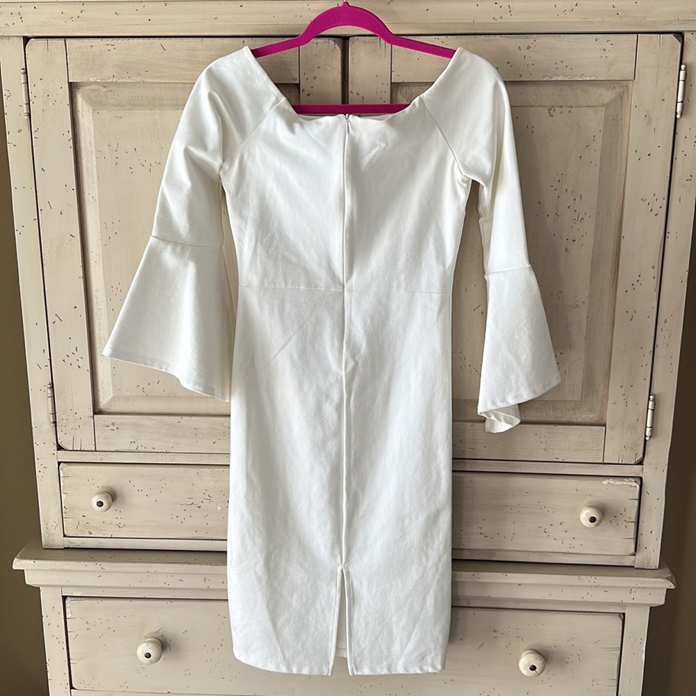 🌸🩵GORGEOUS!!! WHITE~ OFF OR ON THE SHOULDERS…LULUS DRESS SIZE MEDIUM - Picture 9 of 14
